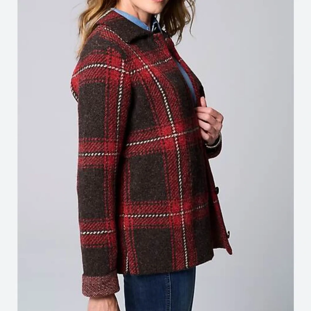 ☀️ New! J. JILL Plaid Sweater Cardigan Jacket - Picture 1 of 12